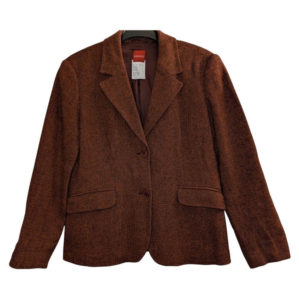 Olsen Wool Rich Burgundy Speckled Casual Blazer M